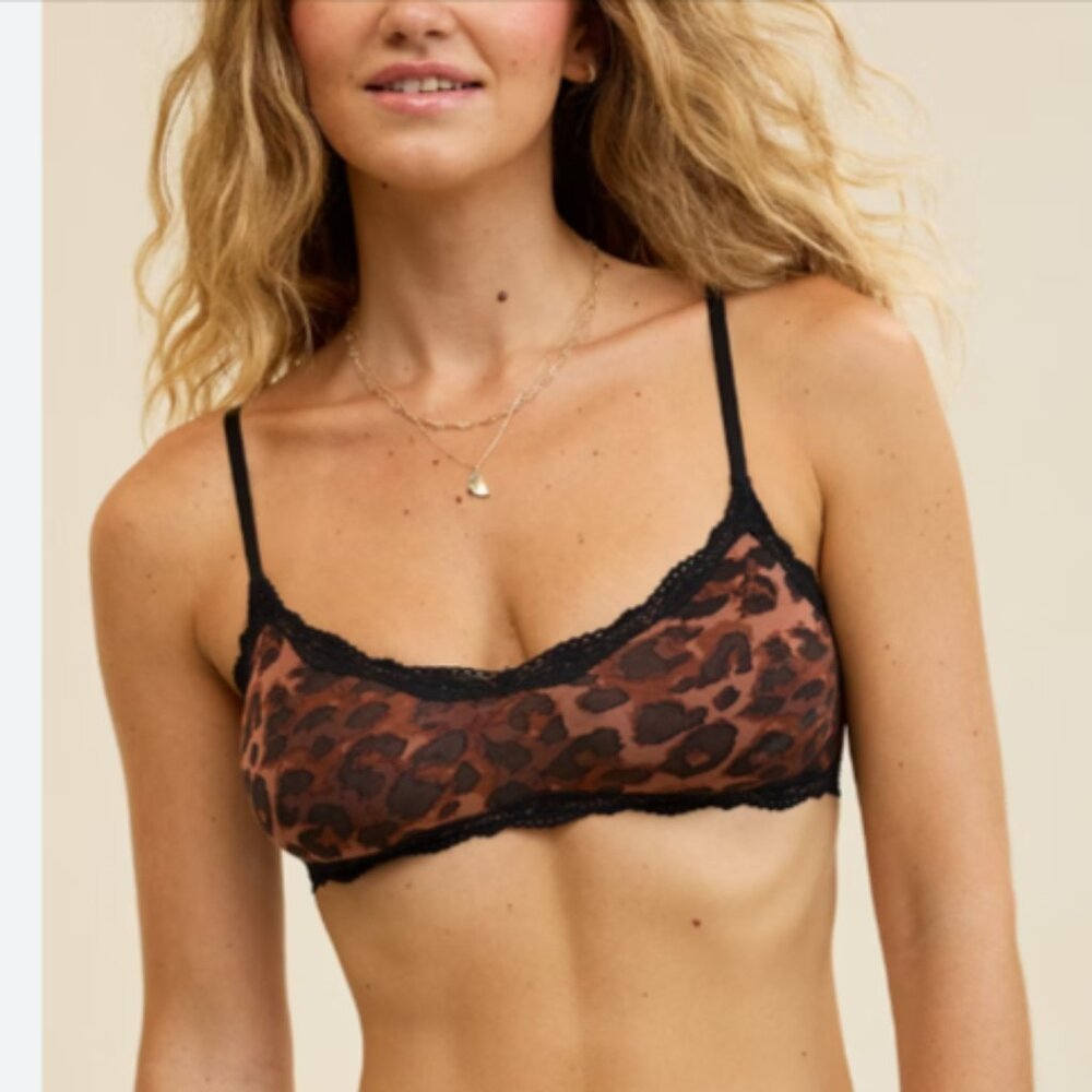Superchill Modal Lace Trim Bralette NWT